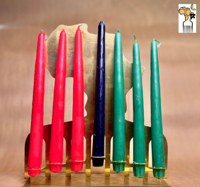 Gold Brass Kwanzaa Kinara